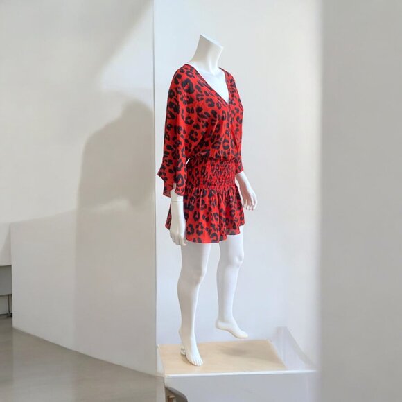 BUDDY LOVE Lennox Red Cheetah Print Mini Dress, size X-Small - Picture 3 of 13
